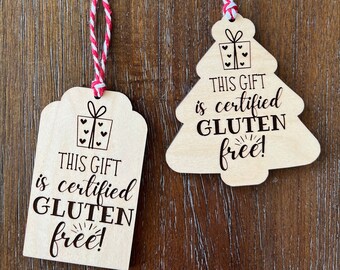 Set of Gluten Free Allergy Gift Tags Ornaments