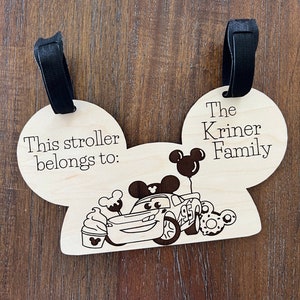 Racer Car Parks Stroller Tag