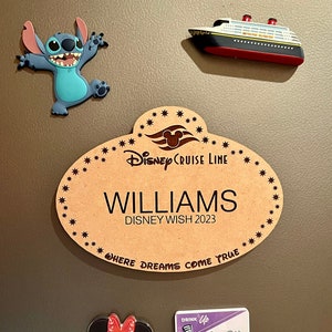 Targhetta magnetica personalizzata con nome per porta da crociera