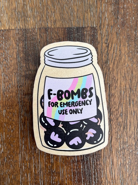 F Bombs for Emergency Use Only Funny Magnet Pin Button or Pocket Mirror