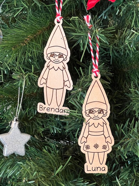 Personalized Elf Ornament Gift Stocking Tag