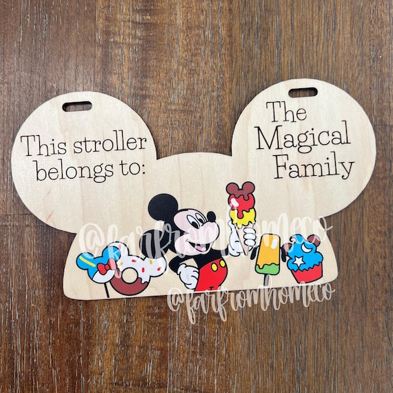 Personalized Stroller Tag | Magical Theme Park Family Sign