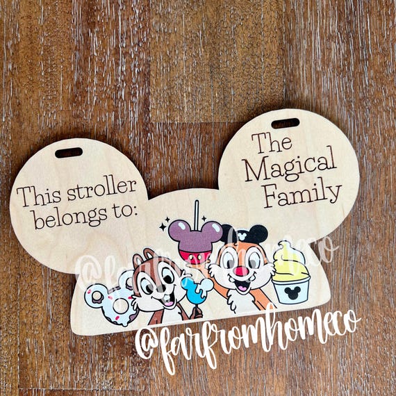 Personalized Stroller Tag | Family Vacation Stroller Sign | Cute Travel Accessory