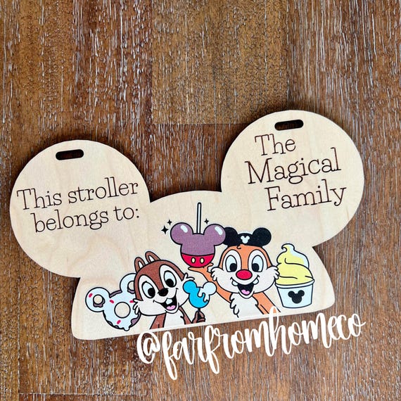 Personalized Stroller Tag | Family Vacation Stroller Sign | Cute Travel Accessory