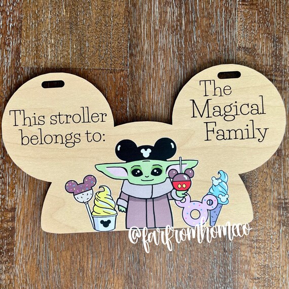 Personalized Stroller Tag | Star Friends Theme Park Family Vacation Sign