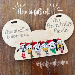 Etiqueta para cochecito de bebé de Navidad de Parks Fab Friends