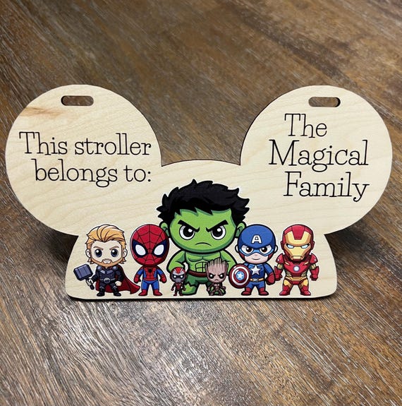 Super Hero Friends Stroller Tag