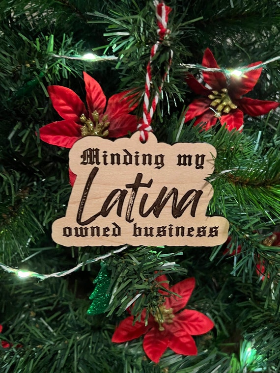 Wood Latina Business Owner Ornament