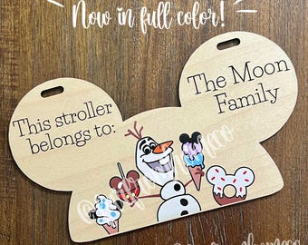 Snowman Parks Stroller Tag