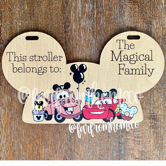 Personalized Stroller Tag | Theme Park Family Vacation Stroller Sign