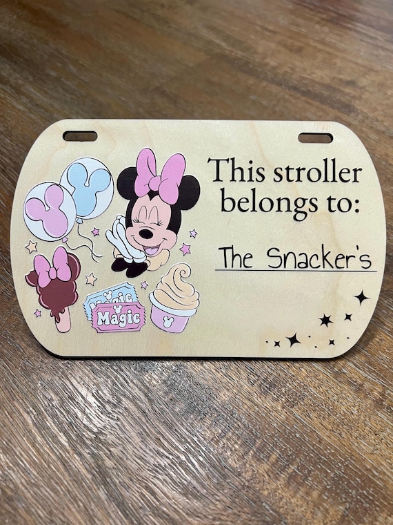 Pastel Magical Snacks Min Mouse Stroller Tag