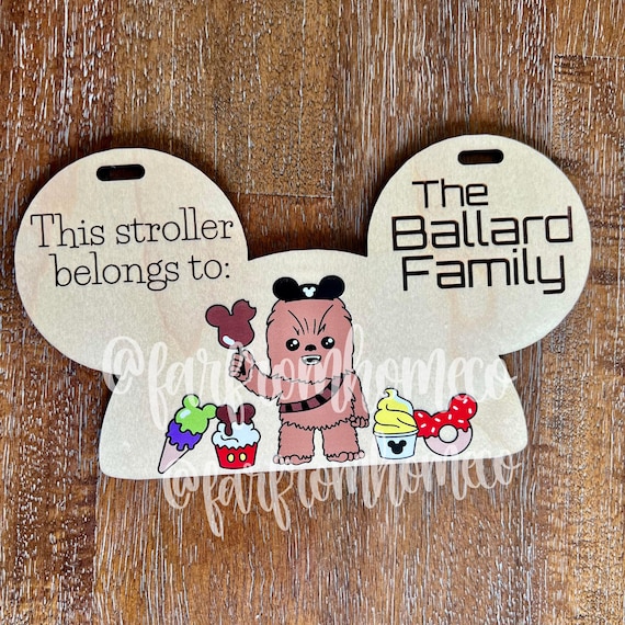 Personalized Stroller Tag | Star Friends Theme Park Family Vacation Sign