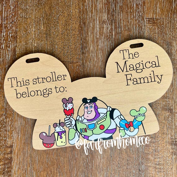 Personalized Stroller Tag | Magical Toys Inspired Family Vacation Stroller Sign