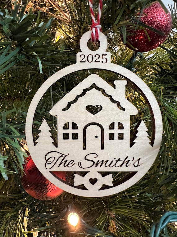 Wood Personalized Gingerbread House Christmas Ornament