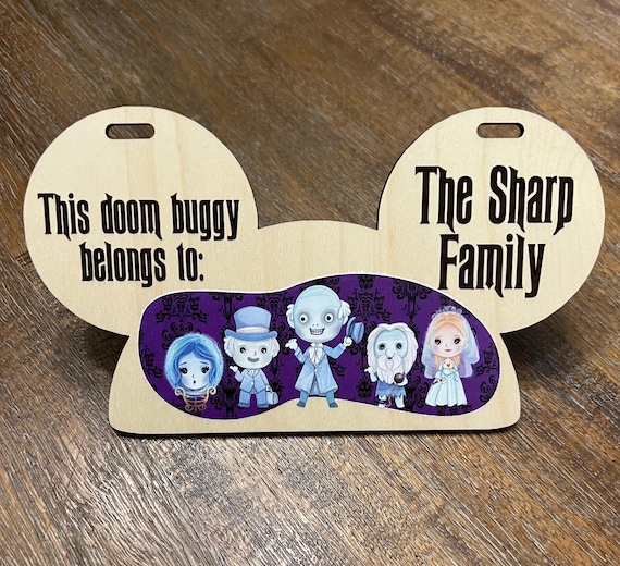 Haunted Ghost Friends Stroller Tag