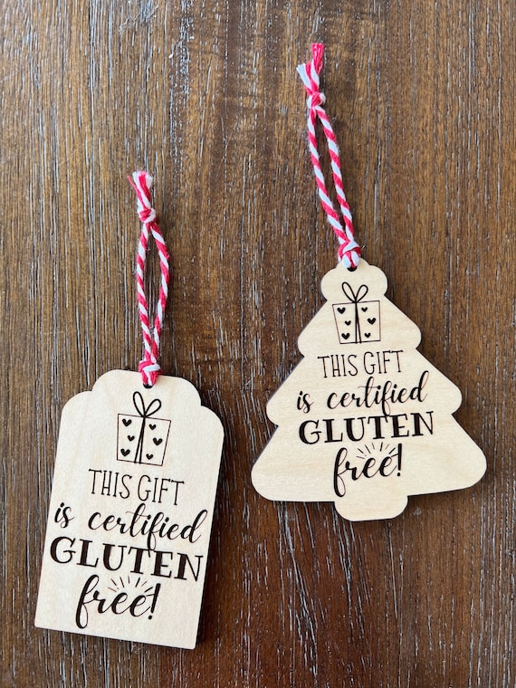 Set of Gluten Free Allergy Gift Tags Ornaments