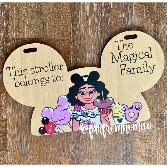 Personalized Stroller Tag | Magical Family Vacation Theme Park Stroller Sign
