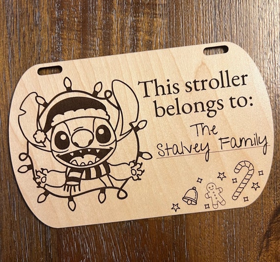Alien Christmas Party Stroller Tag