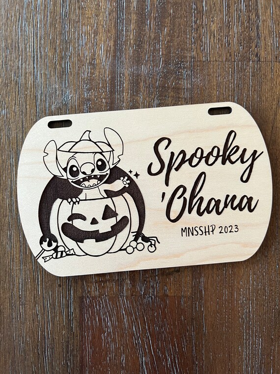 Alien Pumpkin Halloween Stroller Tag