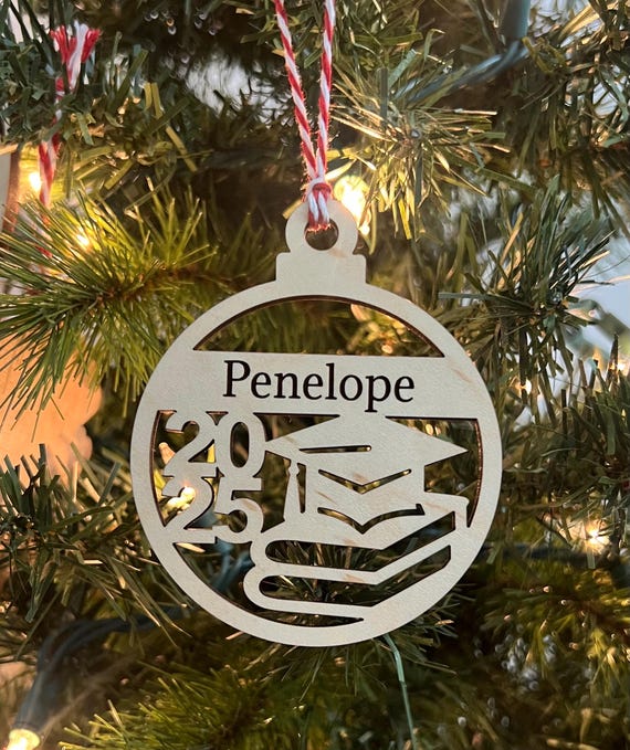 Wood Personalized 2026 Graduate Senior Christmas Ornament or Gift Tag
