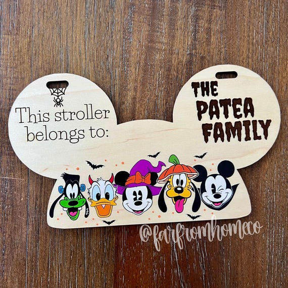 Personalized Stroller Tag | Halloween | Festive Family Vacation Travel Accessory
