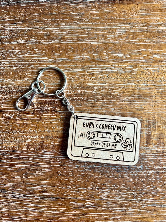 Personalized Coheed Keywork Cassette Tape Keychain
