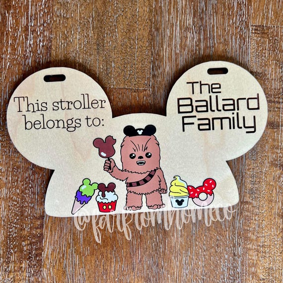 Personalized Stroller Tag | Star Friends Theme Park Family Vacation Sign