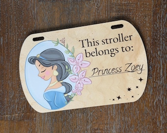 Etiqueta para cochecito con lámpara mágica