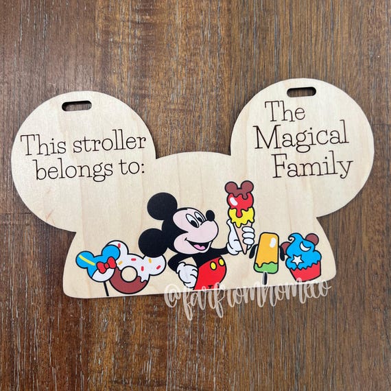 Personalized Stroller Tag | Magical Theme Park Family Sign