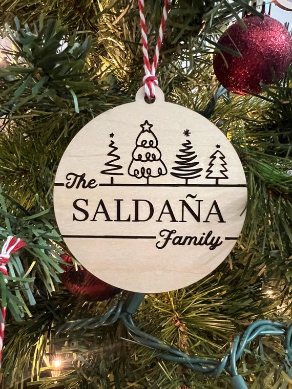 Personalized Trees Winter Ornament or Gift Tag