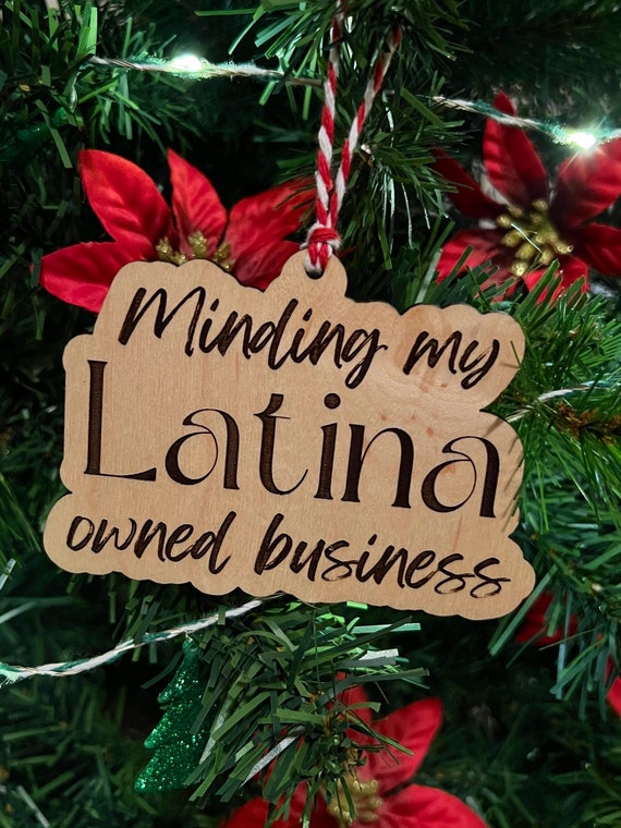 Wood Latina Business Owner Ornament