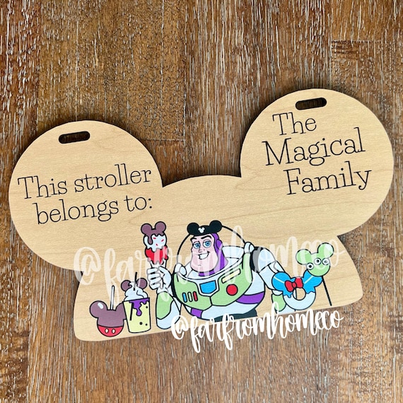 Personalized Stroller Tag | Magical Toys Inspired Family Vacation Stroller Sign