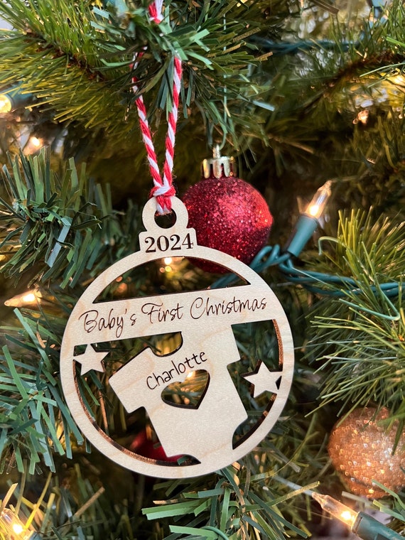 Wood Baby First Christmas Ornament