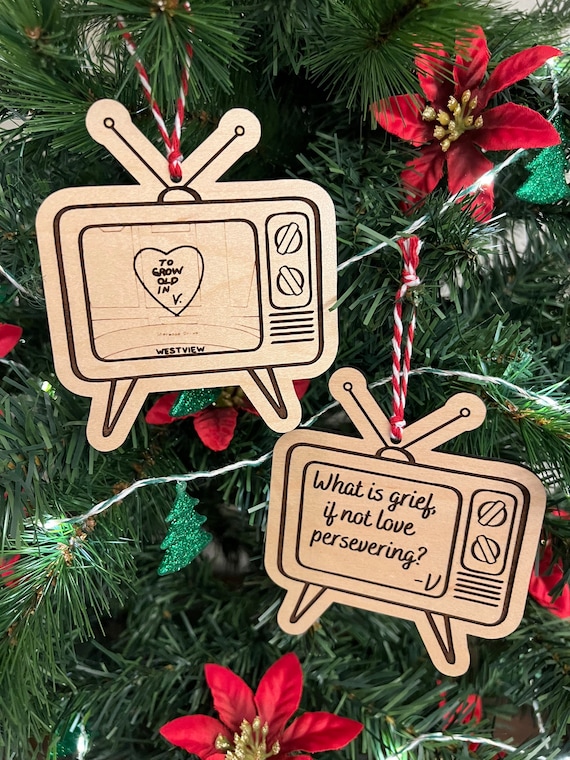 Wanda Wooden Retro TV Love Ornament