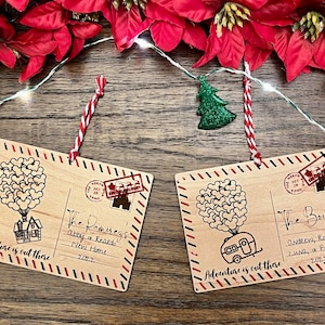 Postcard Camper Or House Up Ornament