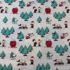 Snoopy and friends Christmas fabric 100% cotton.