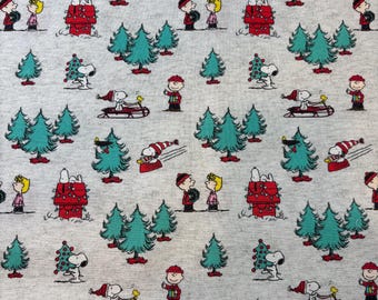 Snoopy and friends Christmas fabric 100% cotton.