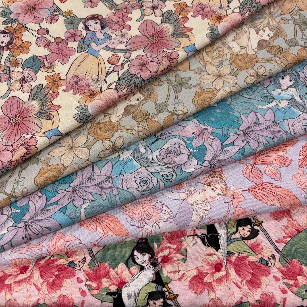Princess Material Disney Princess Fabric Collection 100% Cotton. Sold in Various Lengths ...