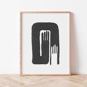 Black And White Hands Wall Art,Modern Abstract Printable Art,Anti Racism Poster,Trending Now,Boho Style Home Decor,Minimalist Hands Artwork