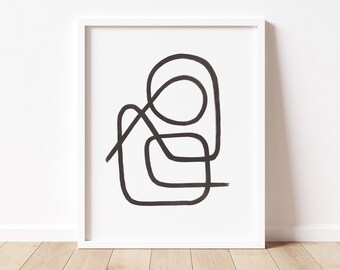 Digital File Modern Minimal Art Print,Continuous Line Art,One Line Figure Drawing Poster,Trending Now,Boho Style Wall Art,Living Room Decor