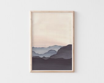 Sunset Mountain Landscape Art Print | Southwestern Decor (Digital Download)
