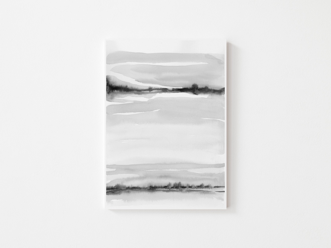 Black and White Watercolor Printable Wall Art,abstract Ocean Waves Art ...