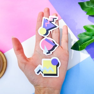 Bright 80's Shapes Vinyl Sticker