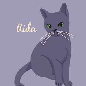 Custom Pet Portrait Illustration | Cute Personalized Digital Art in a Simple Style | Pet Memorial Pet Loss Gift Dog Cat Bird Drawing