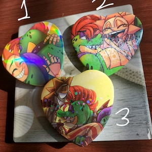 Holographic Glittergolf heart badges