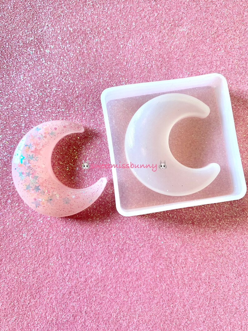 Shiny 3D moon silicone mold UV resin shiny molddecoden Etsy