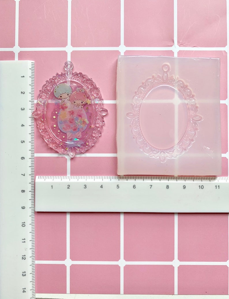 UV resin shiny mold-decoden case jewelry makingkeychain 4 types of mirror shape pendant silicone mold