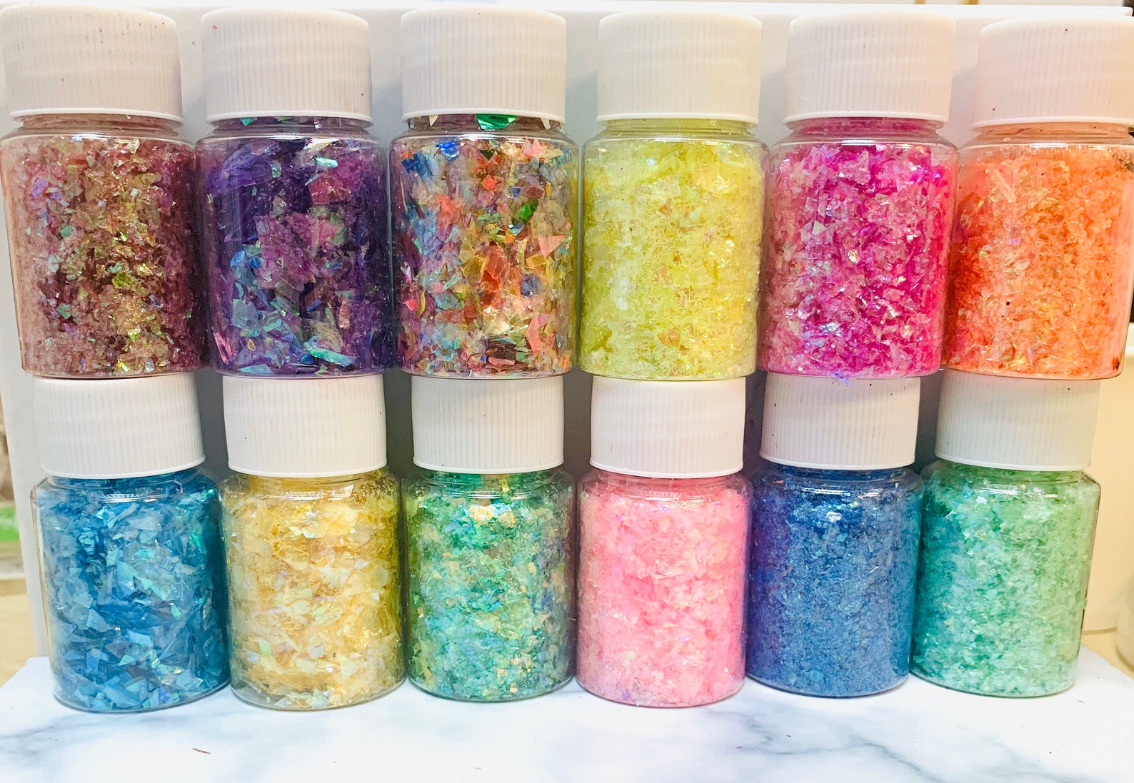 12 color set candy color confetti/glitter setuv resin/resin Etsy
