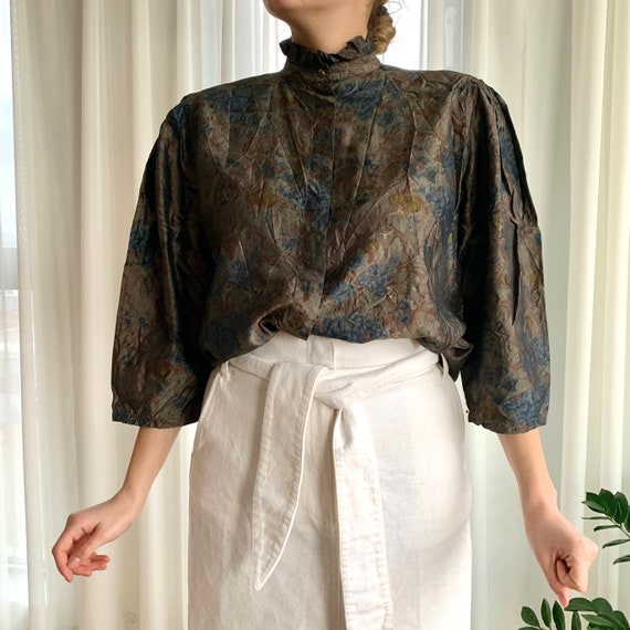 Christian Dior High-Neck Silk Blouse