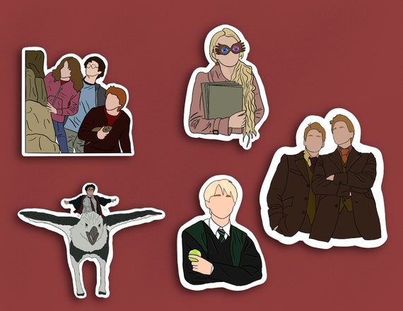 Harry Potter Stickers, Luna Lovegood, Draco Malfoy, Weasley Twins